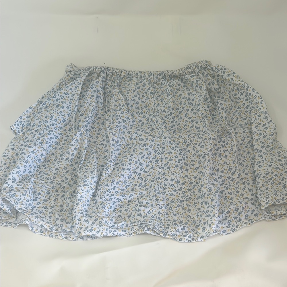 Floral Blue and White Women's Skirt - Picture 3 of 3